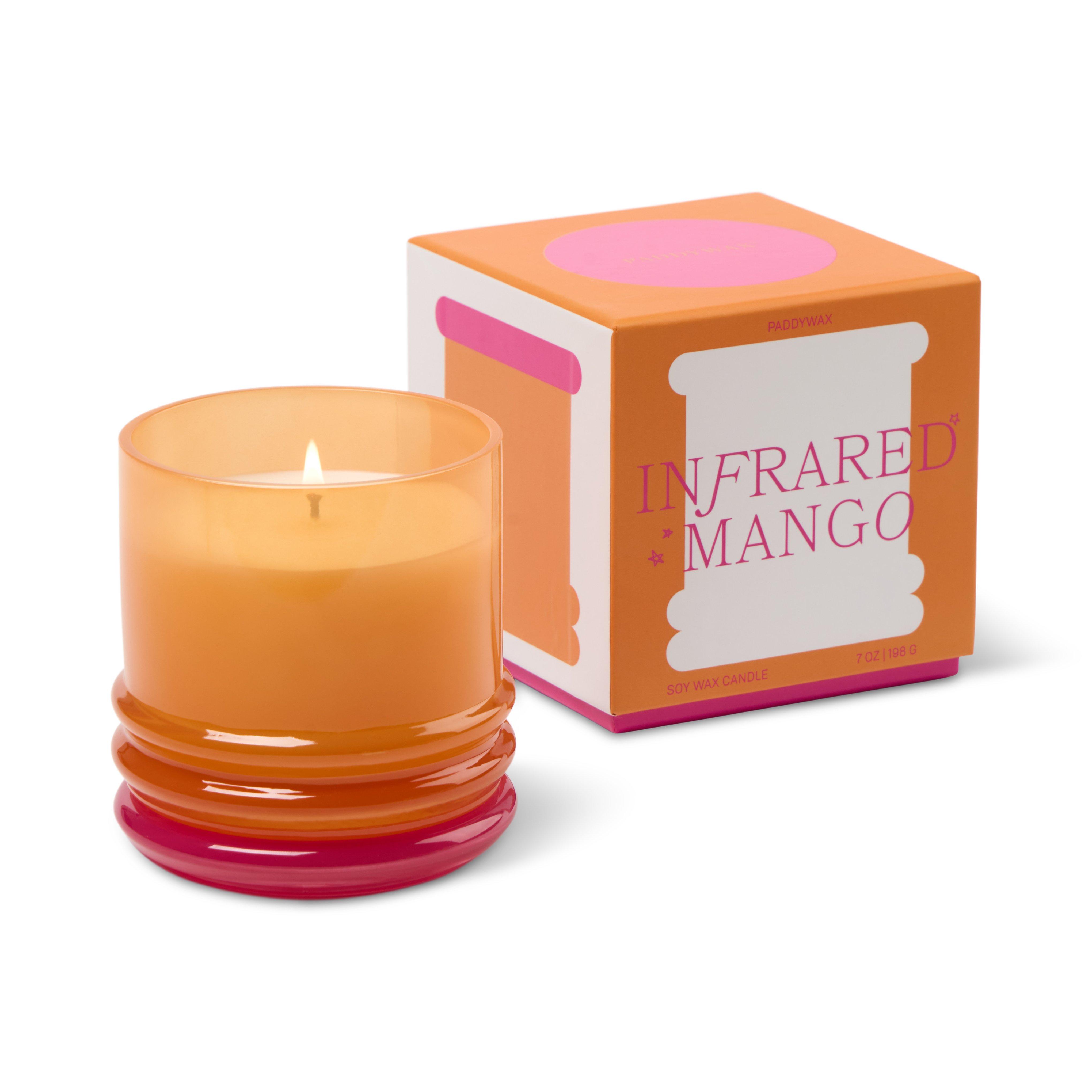 Stacked 7oz/198g Glass Candle Orange and Hot Pink - Infrared Mango, A531_STCKD, large image number 3