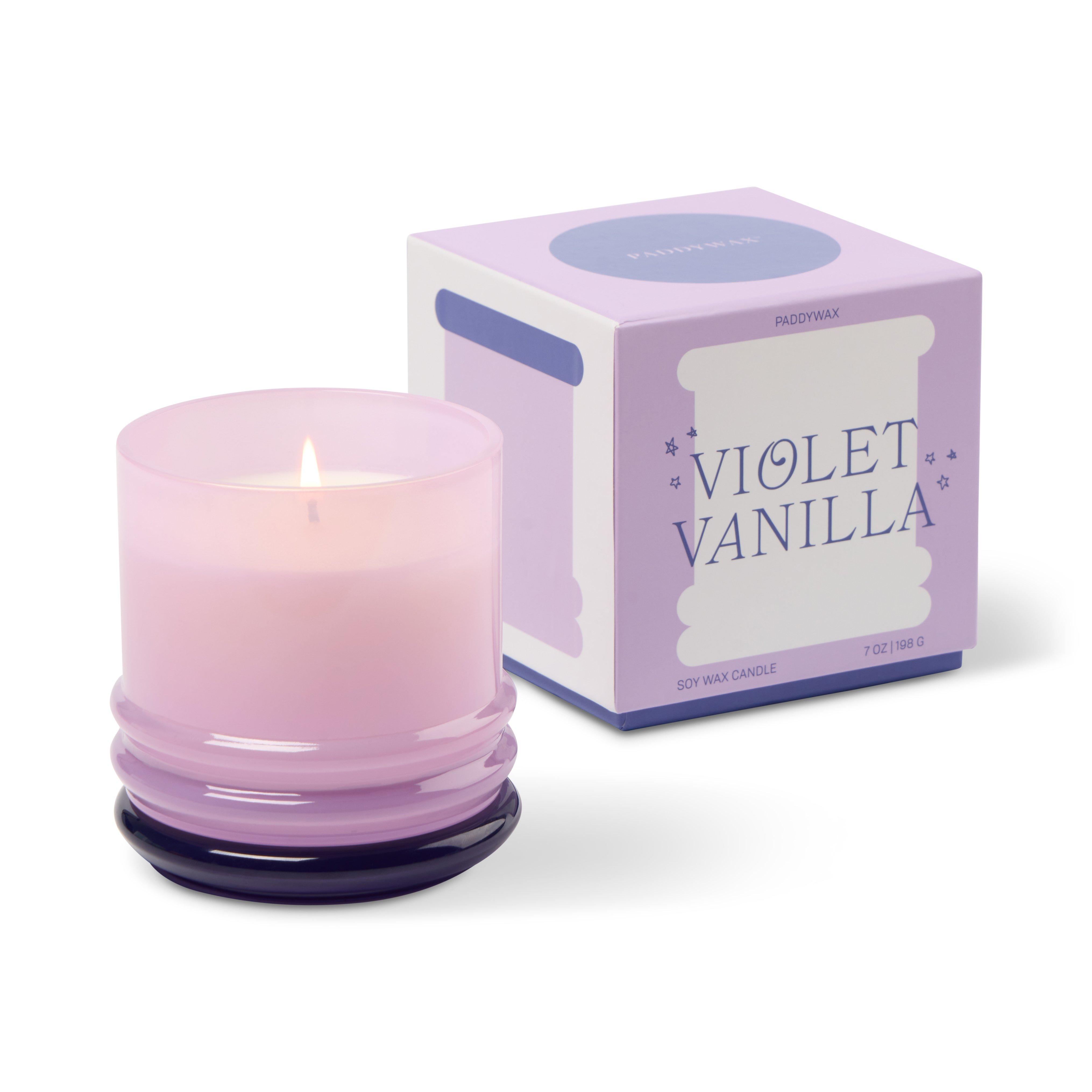 Stacked 7oz/198g Glass Candle Lavender and Dark Purple - Violet Vanilla, A531_STCKD, large image number 3