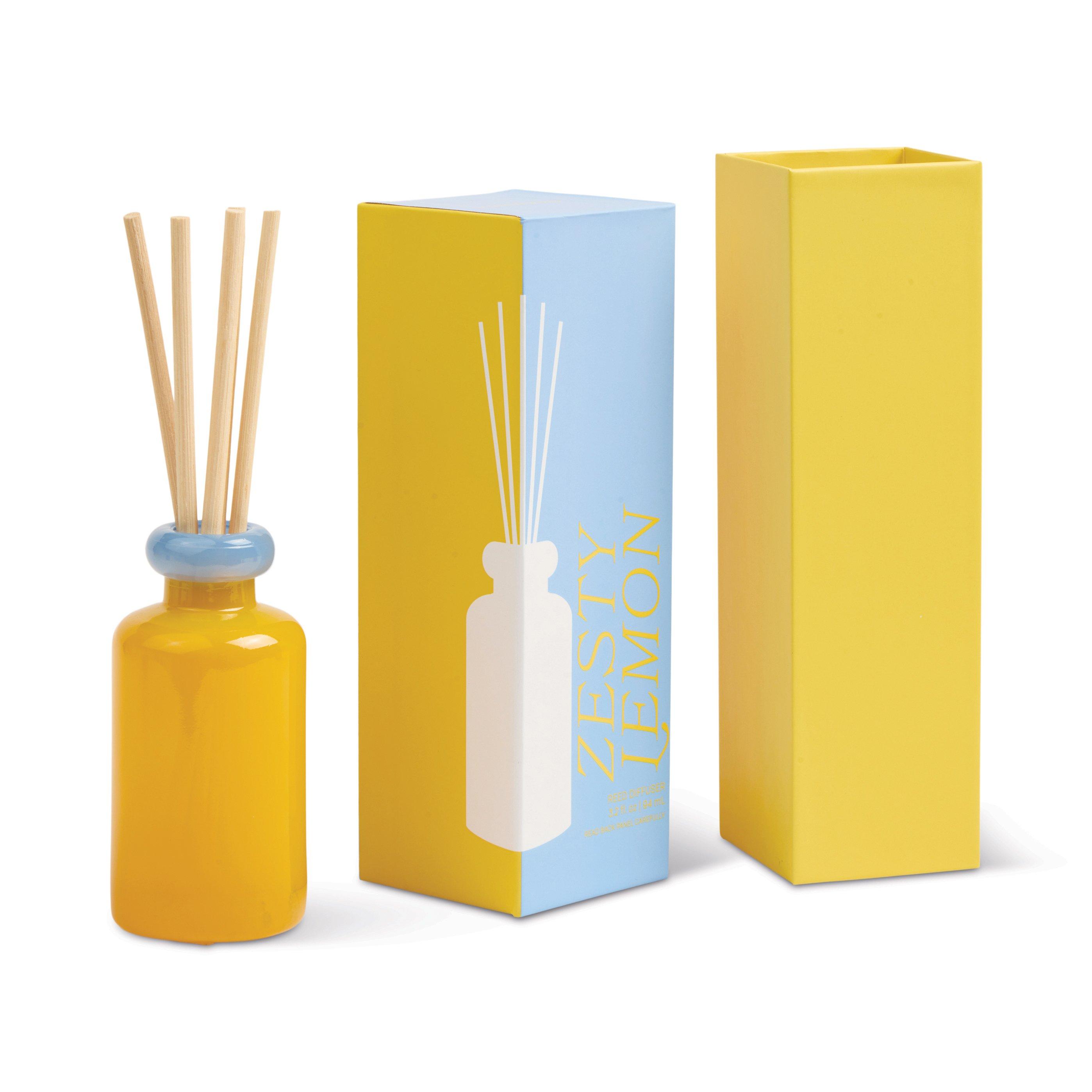 Stacked 3.2fl oz./94ml Glass Diffuser Yellow and Blue - Zesty Lemon, A531_STCKD, medium