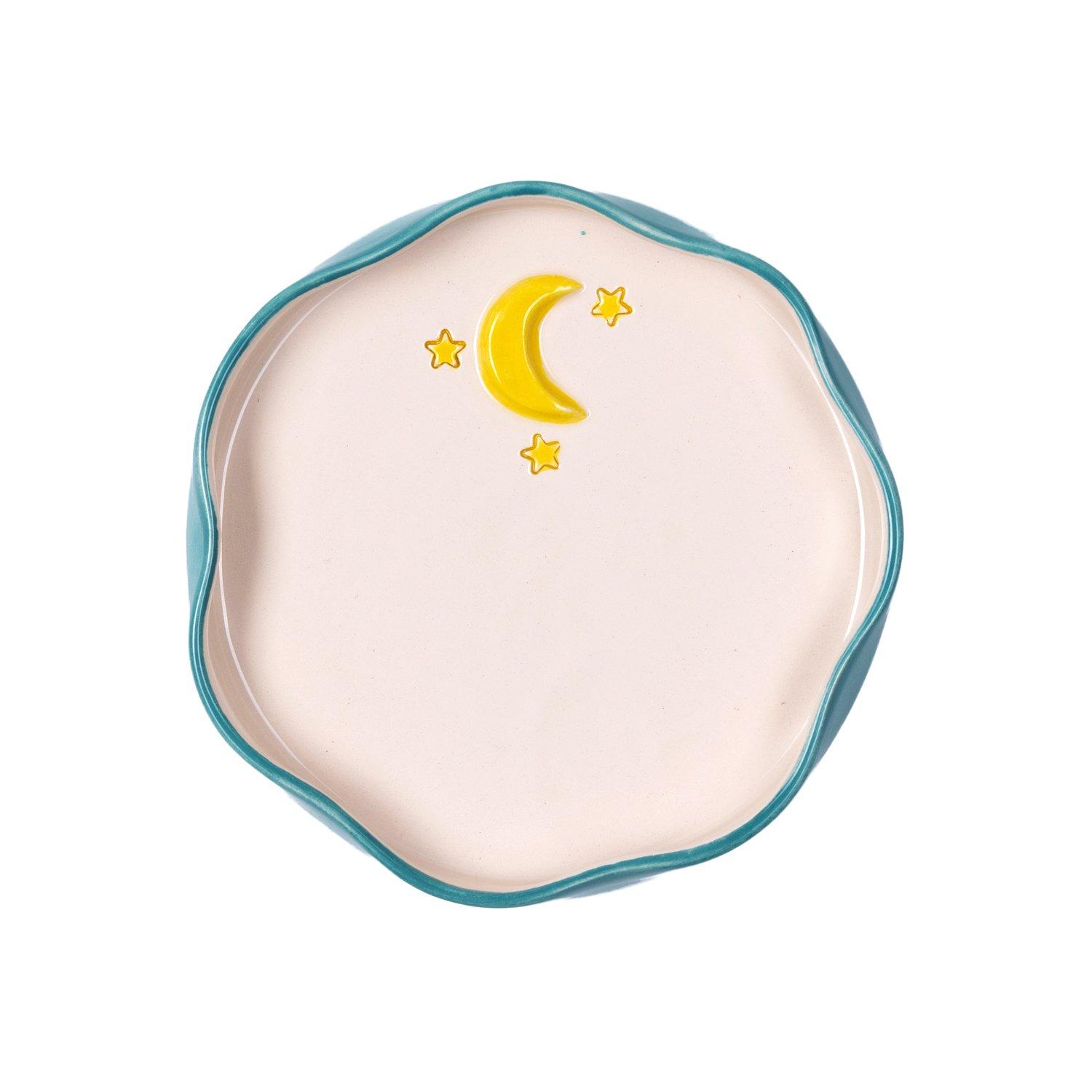 Sweet Suhoor 3D Moon And Stars Plate, White, A516_SWEET, medium
