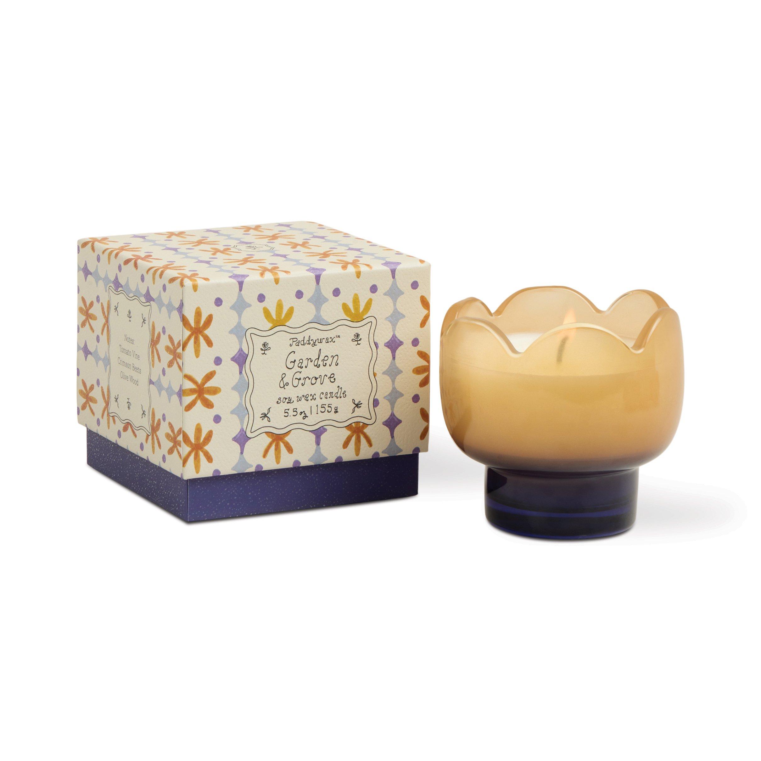 Tulip 5.5oz/155g Orange and Blue Glass Candle - Garden & Grove, A531_TULIP, medium
