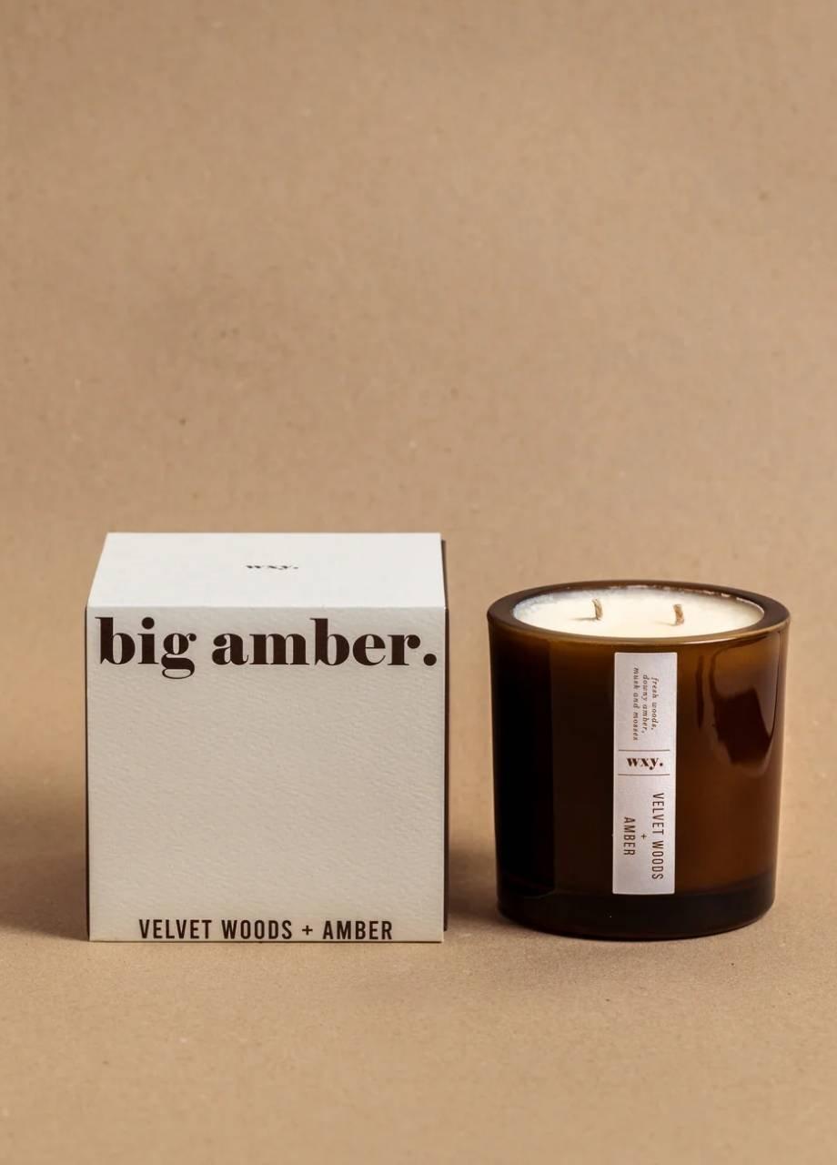 Wxy. Amber Candle - Velvet Woods & Amber, Brown, A525_VELV, medium