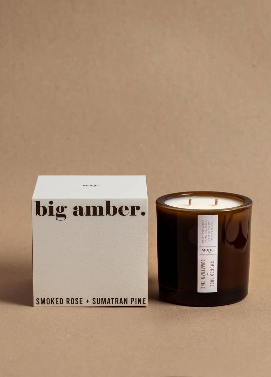 Wxy. Amber Candle - Smoked Rose & Sumatran Pine, Brown, A525_ROSE, medium