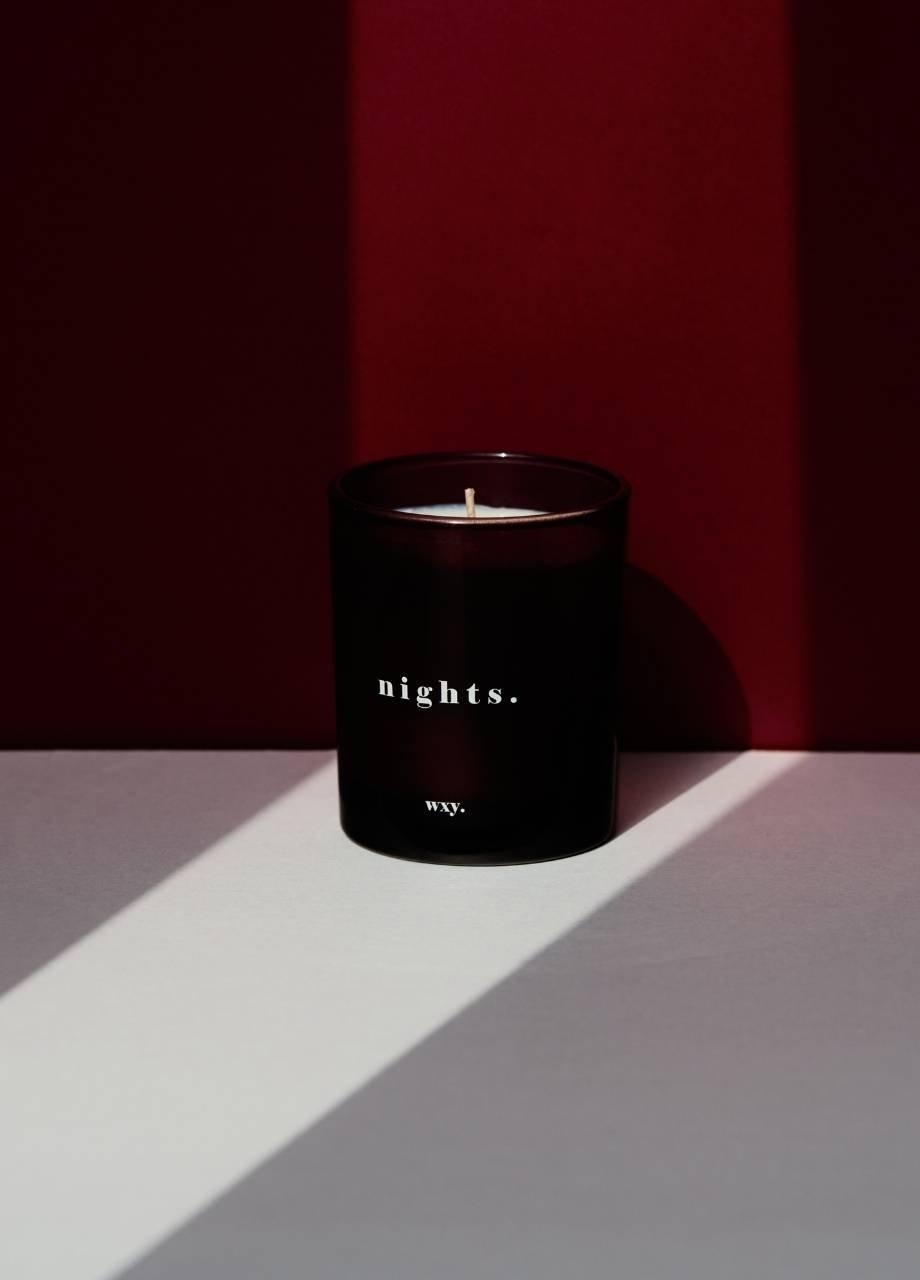 Wxy. Classic Candle 7Oz - Nights (Woody & Dark Florals), Burgundy, A525_NIGH, medium