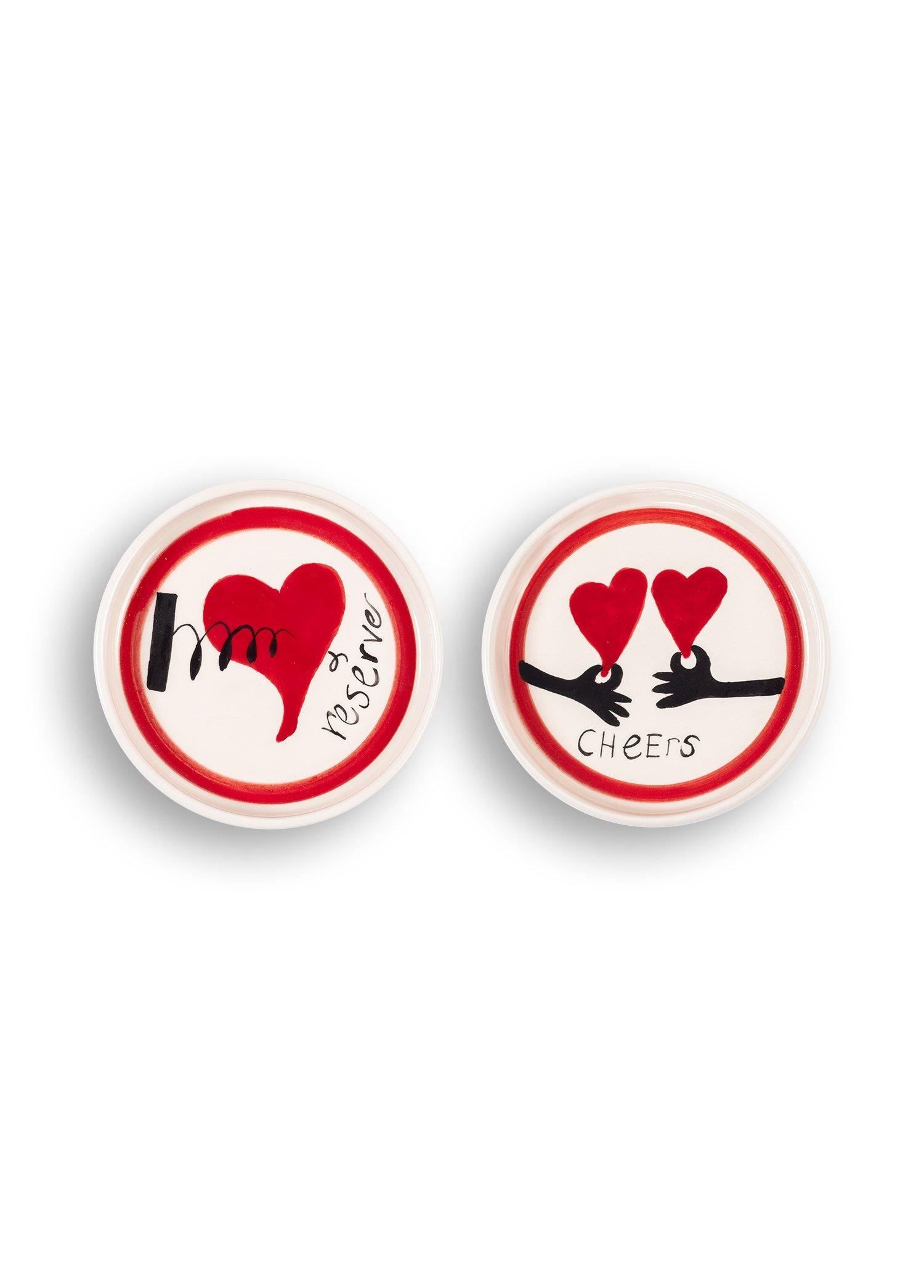 Cheers Love Mini Plate Set , Red, , large image number 0