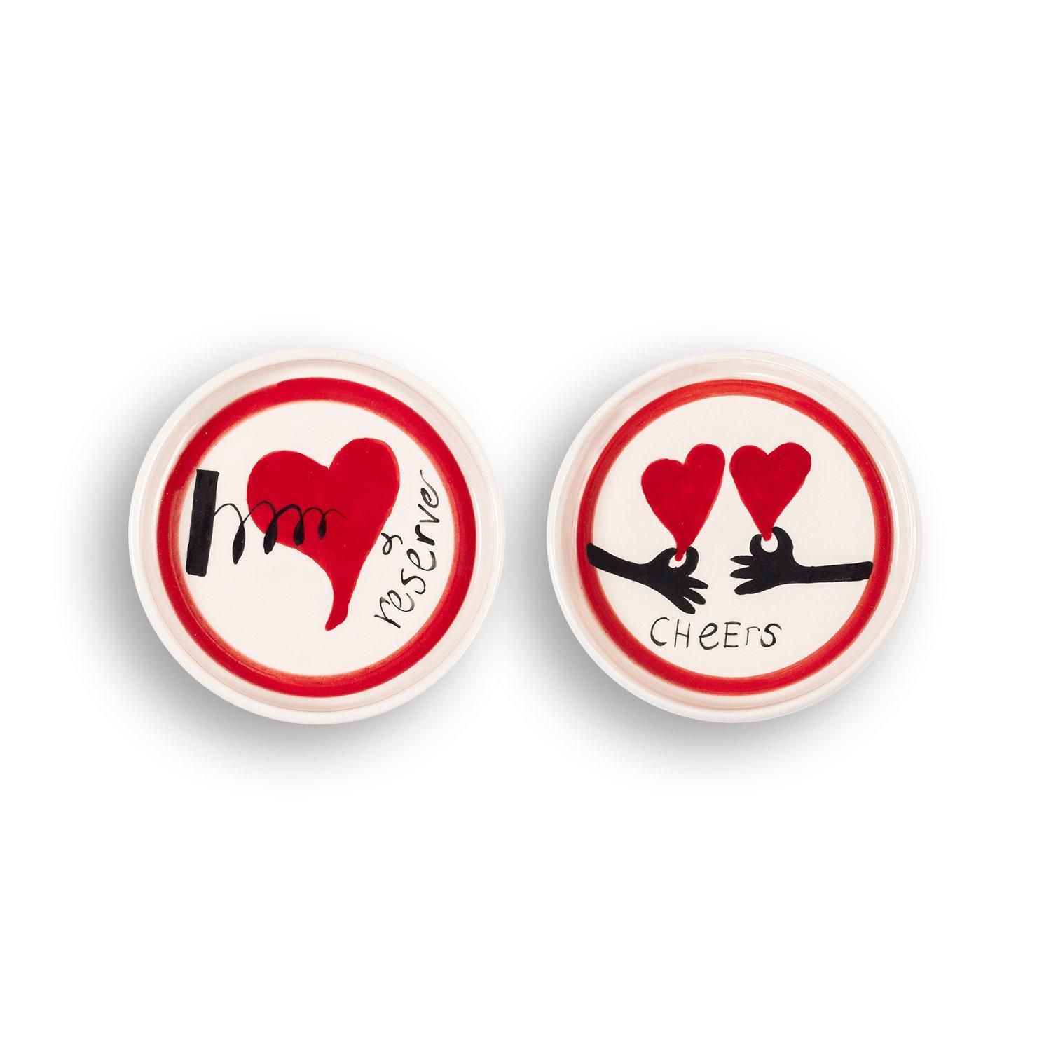 Cheers Love Mini Plate Set , Red, , large image number 1