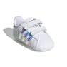 Unisex Babies Superstar Silver Metallic Stripes Shoes, White, A701_ONE, thumbnail image number 1