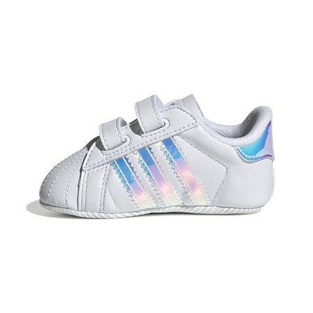 Unisex Babies Superstar Silver Metallic Stripes Shoes, White, A701_ONE, large image number 31