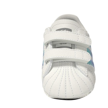Unisex Babies Superstar Silver Metallic Stripes Shoes, White, A701_ONE, large image number 34