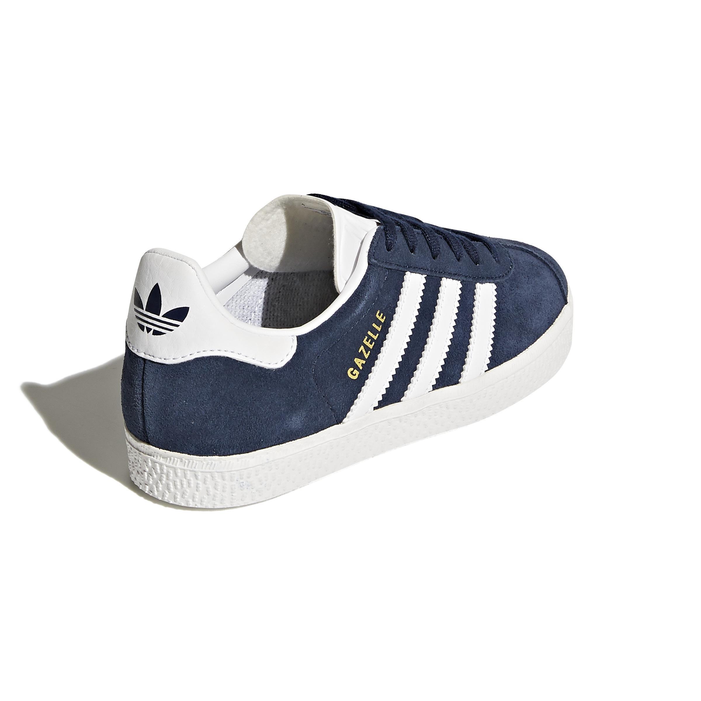 Unisex Kids Gazelle Shoes, Blue, A701_ONE, large image number 4