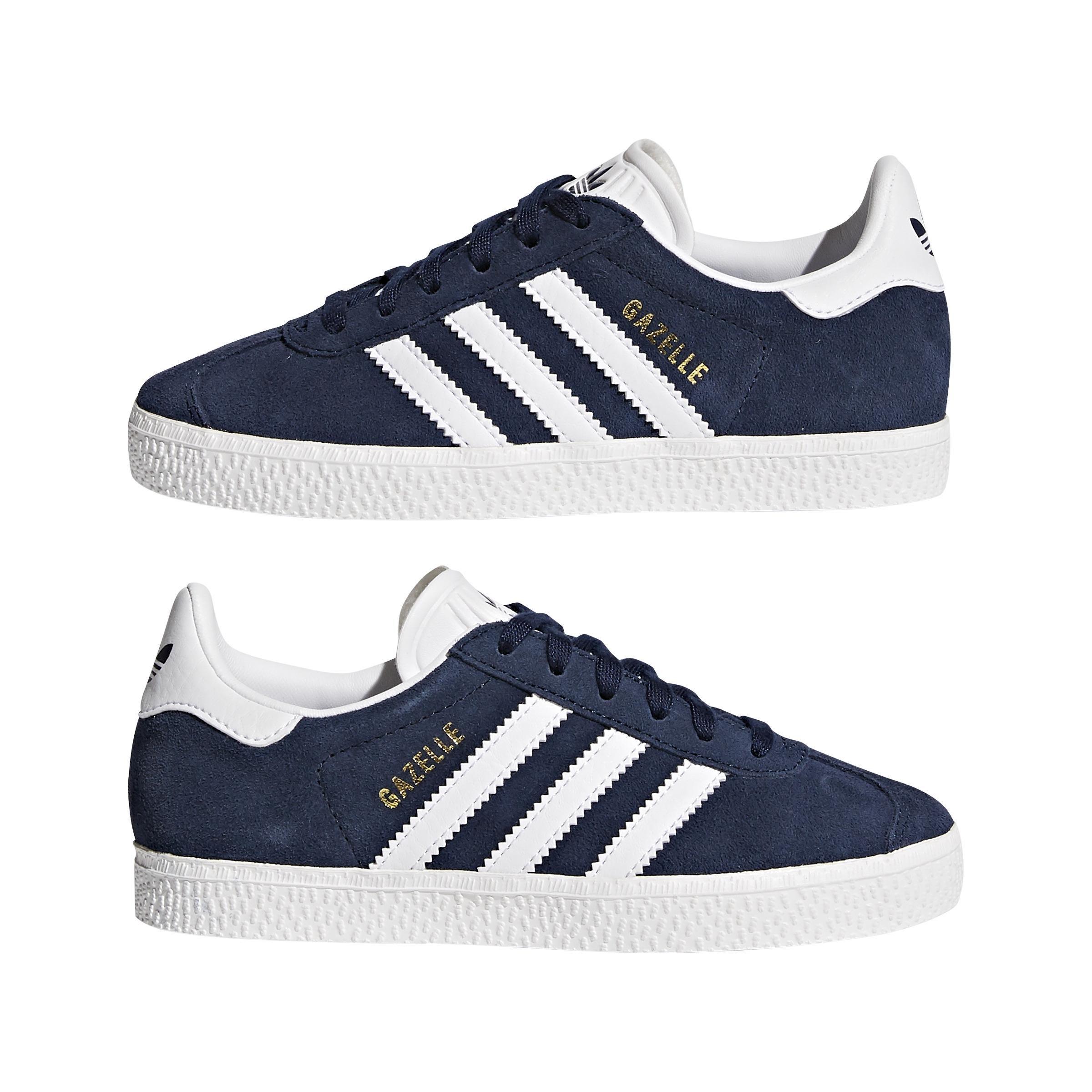 Unisex Kids Gazelle Shoes, Blue, A701_ONE, large image number 13