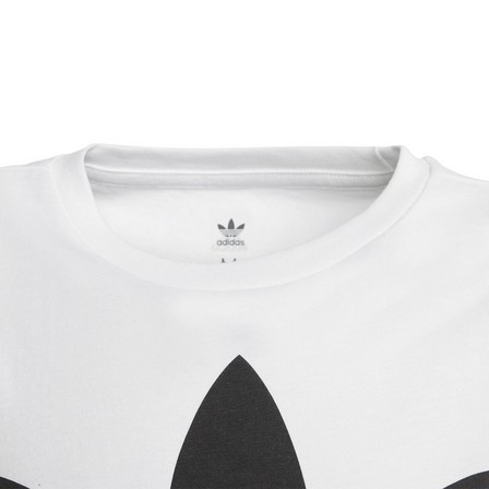 Kids Unisex Trefoil T-Shirt, White, A701_ONE, large image number 4
