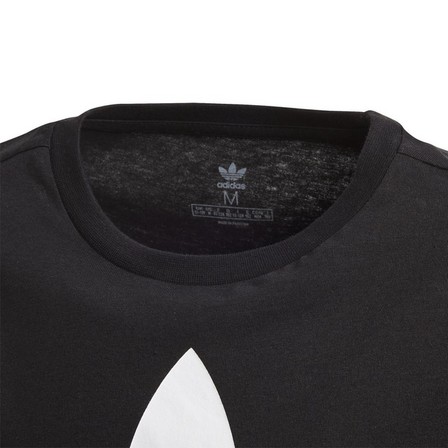 Kids Unisex Trefoil T-Shirt, Black, A701_ONE, large image number 3