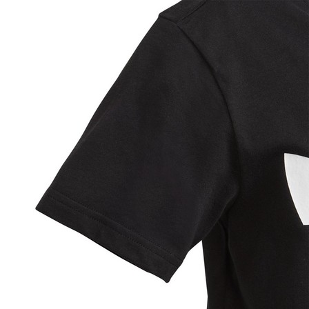 Kids Unisex Trefoil T-Shirt, Black, A701_ONE, large image number 5