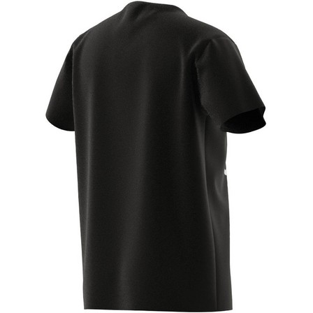 Kids Unisex Trefoil T-Shirt, Black, A701_ONE, large image number 9