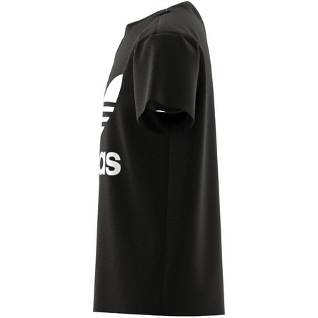 Kids Unisex Trefoil T-Shirt, Black, A701_ONE, large image number 10