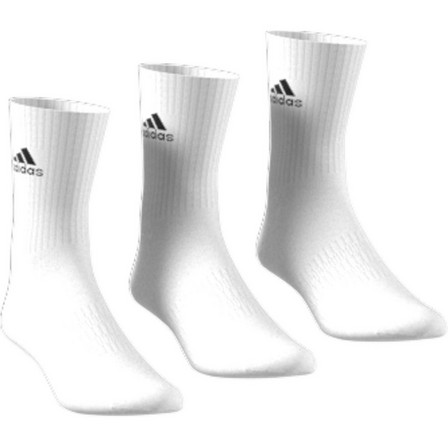adidas - Unisex Cushioned Crew Socks 3 Pairs, white