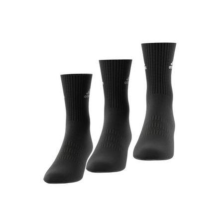 Unisex Cushioned Crew Socks, Black, A701_ONE, large image number 5