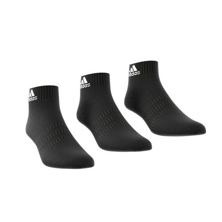 Unisex Cushioned Ankle Socks 3 Pairs, black, A701_ONE, large image number 2