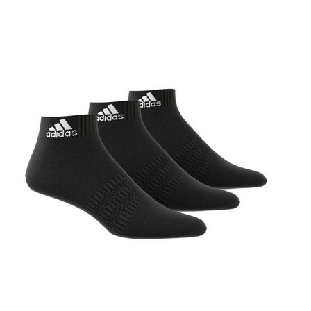 Unisex Cushioned Ankle Socks 3 Pairs, black, A701_ONE, large image number 4