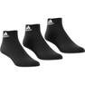 Unisex Cushioned Ankle Socks 3 Pairs, black, A701_ONE, thumbnail image number 5
