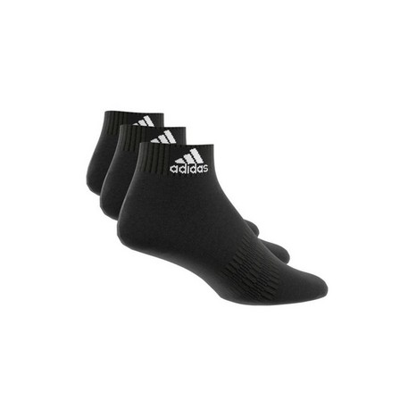 Unisex Cushioned Ankle Socks 3 Pairs, black, A701_ONE, large image number 6