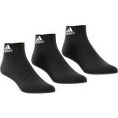 Unisex Cushioned Ankle Socks 3 Pairs, black, A701_ONE, large image number 8