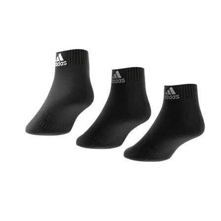 Unisex Cushioned Ankle Socks 3 Pairs, black, A701_ONE, large image number 10