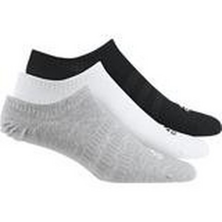 Unisex No-Show Socks 3 Pairs, Grey, A701_ONE, large image number 4