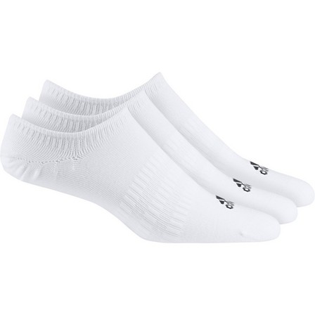 Unisex No-Show Socks 3 Pairs, white, A701_ONE, large image number 1