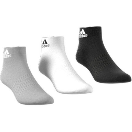 Unisex Ankle Socks 3 Pairs, Grey, A701_ONE, large image number 0