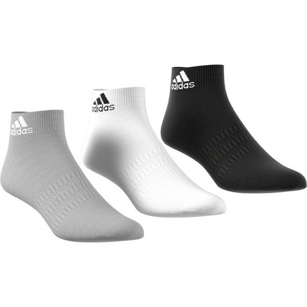 Unisex Ankle Socks 3 Pairs, Grey, A701_ONE, large image number 4