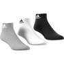 Unisex Ankle Socks 3 Pairs, Grey, A701_ONE, thumbnail image number 4