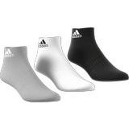 Unisex Ankle Socks 3 Pairs, Grey, A701_ONE, large image number 5
