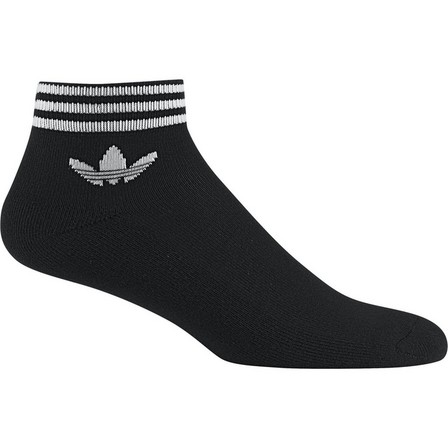Trefoil Ankle Socks 3 Pairs Black Unisex, A701_ONE, large image number 1