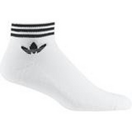 Unisex Trefoil Ankle Socks 3 Pairs, white, A701_ONE, large image number 0