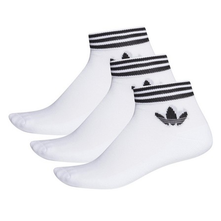 Unisex Trefoil Ankle Socks 3 Pairs, white, A701_ONE, large image number 2