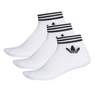 Unisex Trefoil Ankle Socks 3 Pairs, white, A701_ONE, thumbnail image number 2