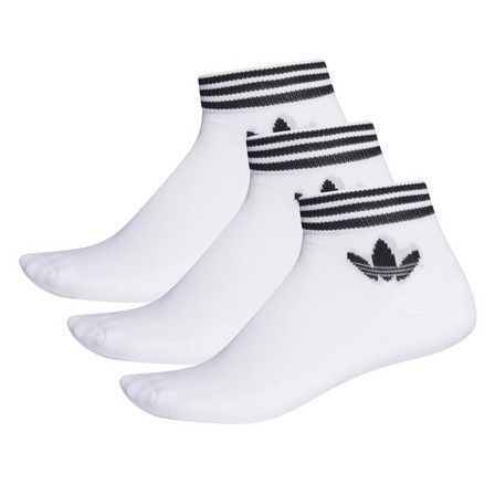 Unisex Trefoil Ankle Socks 3 Pairs, white, A701_ONE, large image number 3