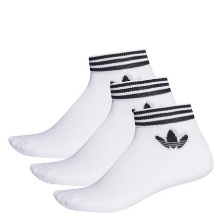 Unisex Trefoil Ankle Socks 3 Pairs, white, A701_ONE, large image number 5
