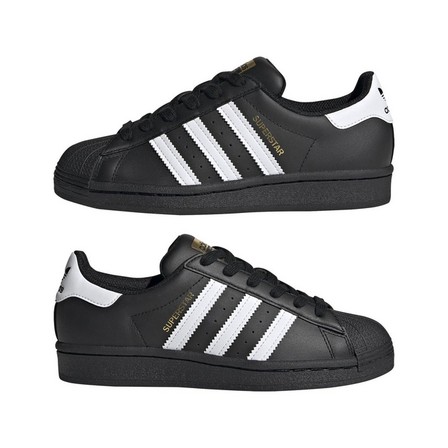 Unisex Kids Superstar Shoes , Black, A701_ONE, large image number 21