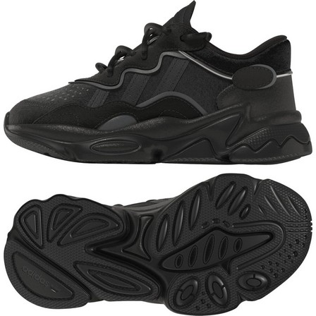 Unisex Kids Ozweego Shoes, Black, A701_ONE, large image number 26