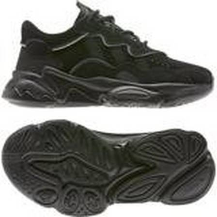Unisex Kids Ozweego Shoes, Black, A701_ONE, large image number 38