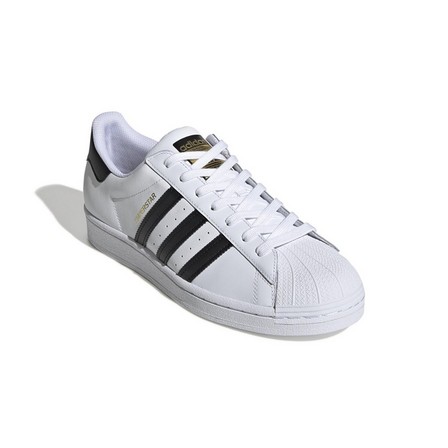 Men Superstar Core Black Stripes Shoes, White, A701_ONE, large image number 1