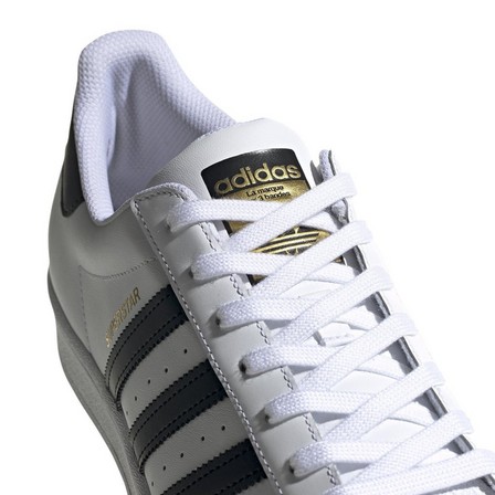 Men Superstar Core Black Stripes Shoes, White, A701_ONE, large image number 8