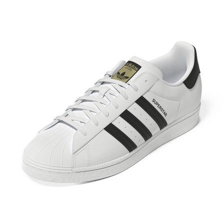 Men Superstar Core Black Stripes Shoes, White, A701_ONE, large image number 14