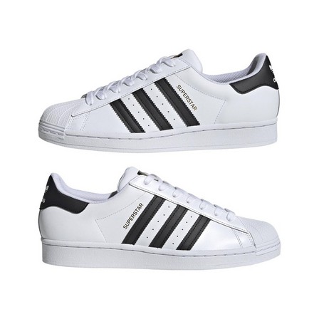 Men Superstar Core Black Stripes Shoes, White, A701_ONE, large image number 40