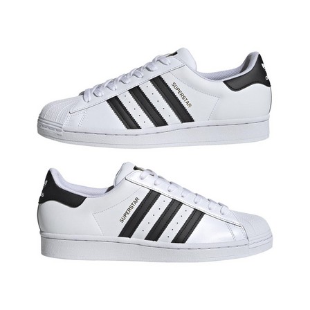Men Superstar Core Black Stripes Shoes, White, A701_ONE, large image number 41