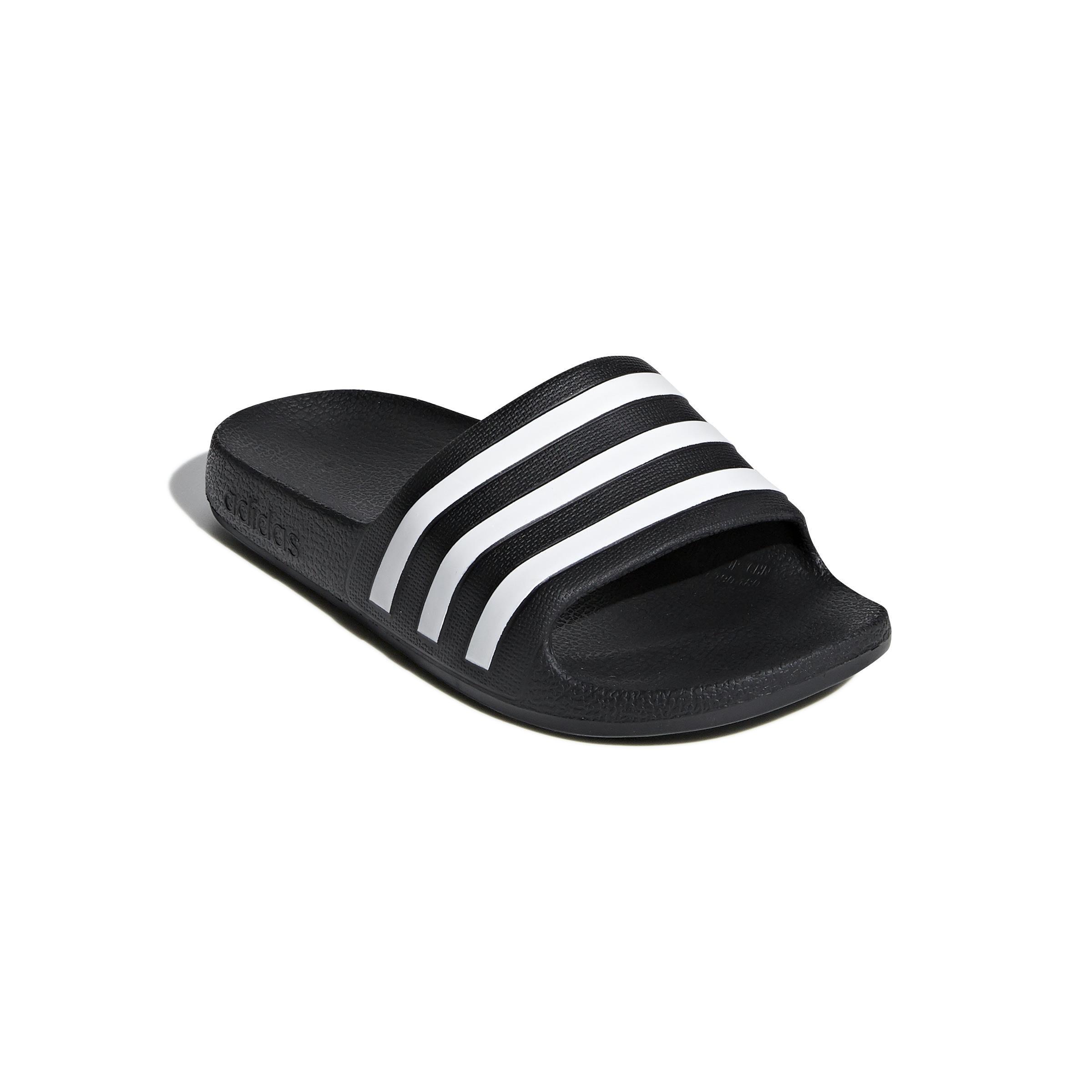 Unisex Kids Adilette Aqua Slides, Black, A701_ONE, large image number 1