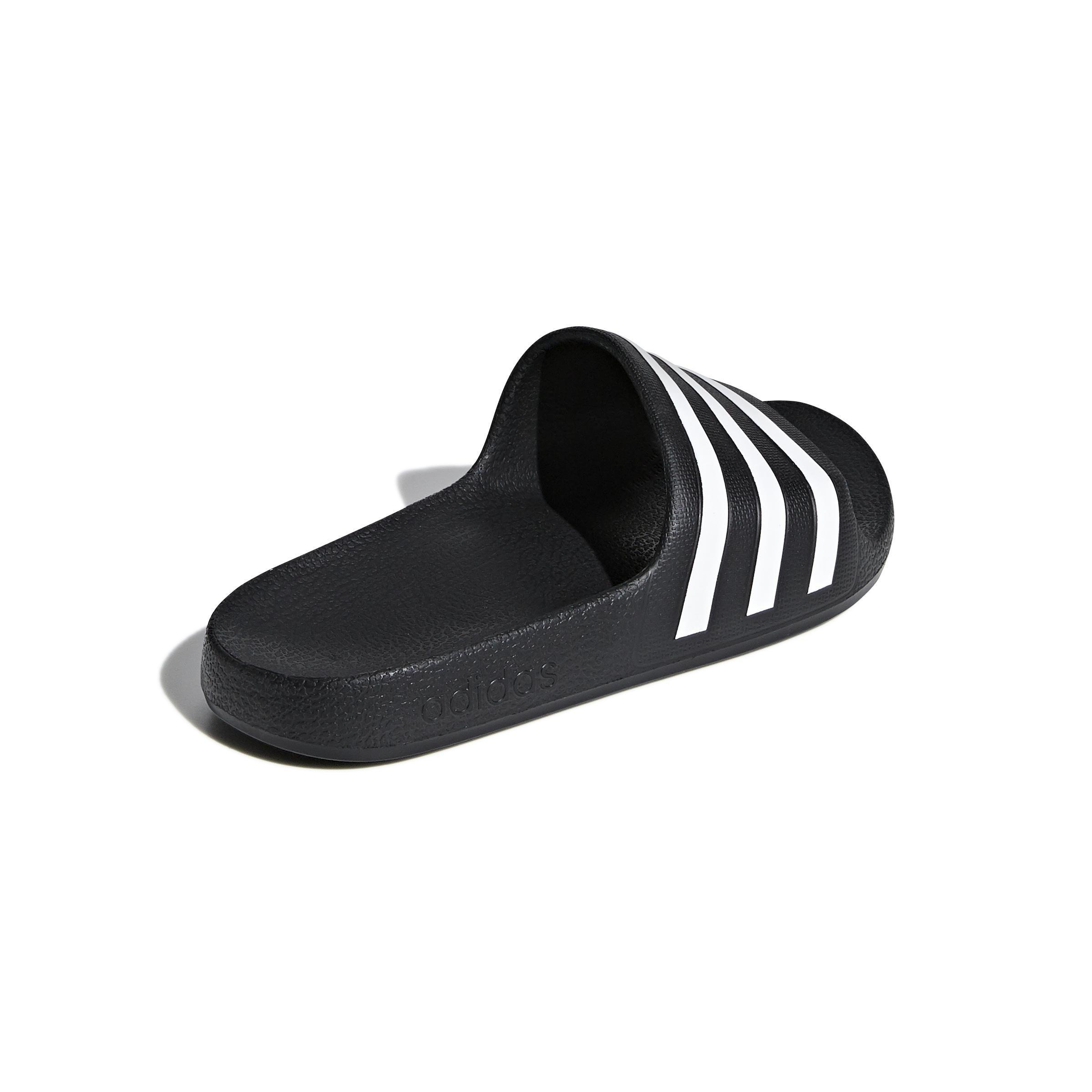 Unisex Kids Adilette Aqua Slides, Black, A701_ONE, large image number 2